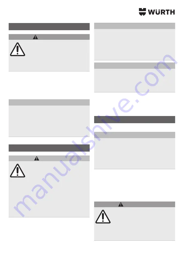 Würth 0510 955 604 Operating Instructions Manual Download Page 8