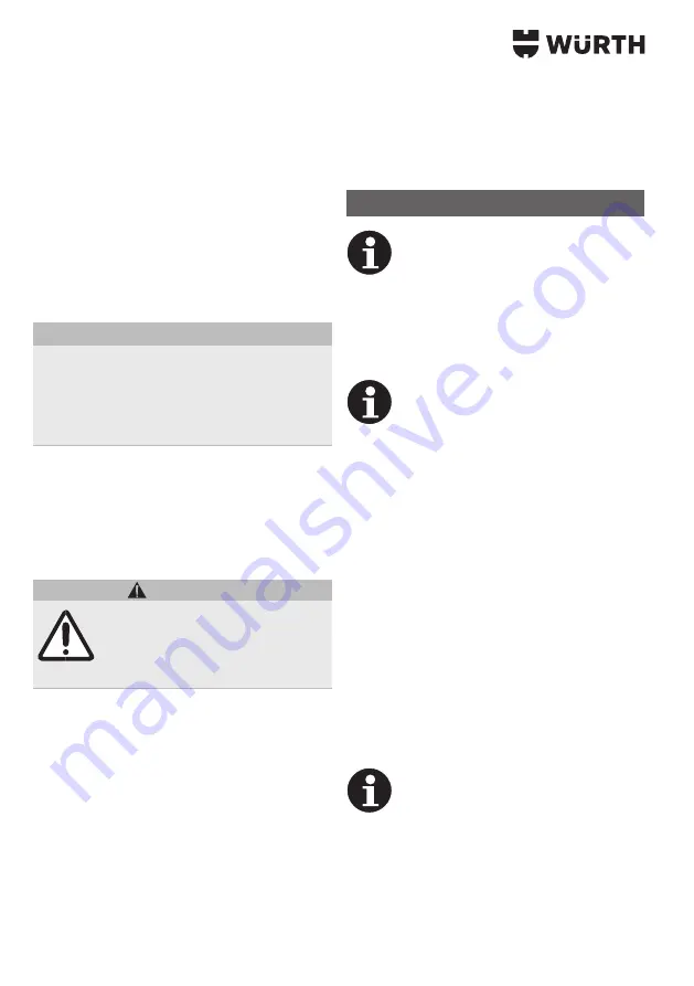 Würth 0510 955 604 Operating Instructions Manual Download Page 30