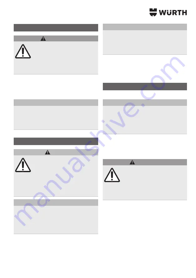 Würth 0510 955 604 Operating Instructions Manual Download Page 71