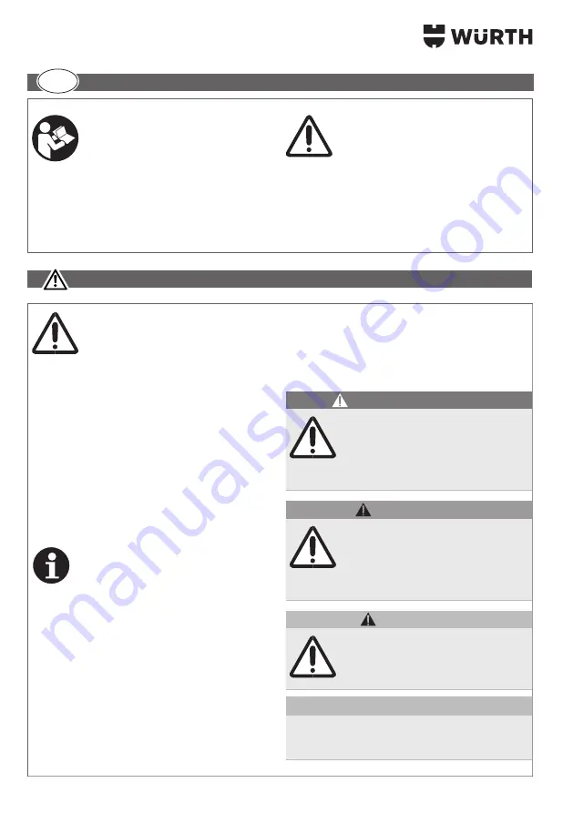 Würth 0510 955 604 Operating Instructions Manual Download Page 96