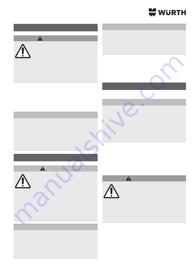 Würth 0510 955 604 Operating Instructions Manual Download Page 99