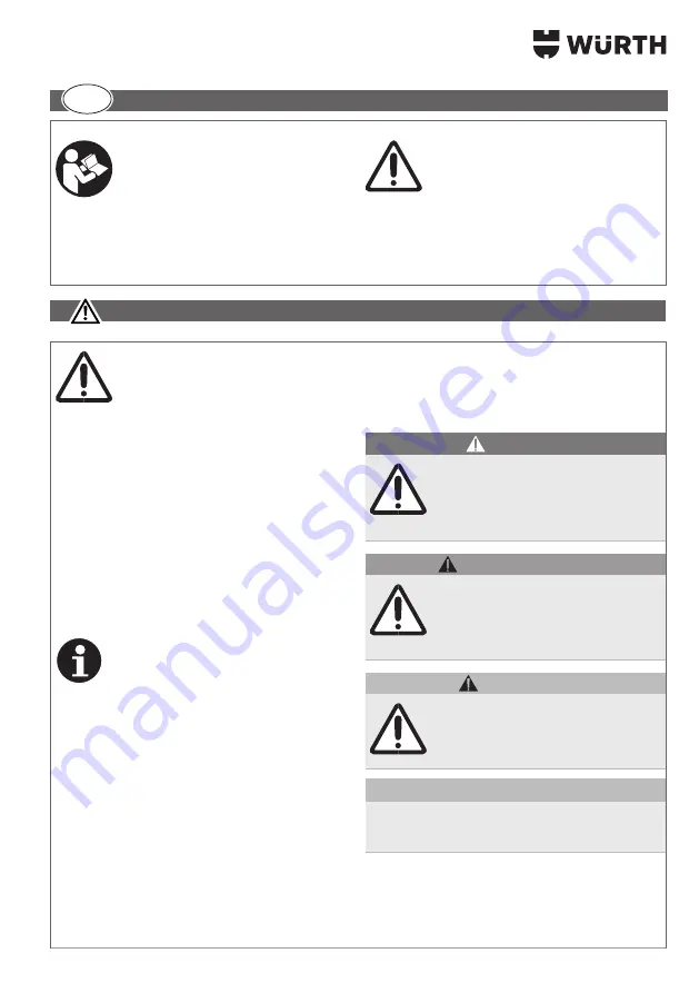 Würth 0510 955 604 Operating Instructions Manual Download Page 103