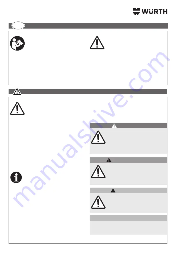 Würth 0510 955 604 Operating Instructions Manual Download Page 166