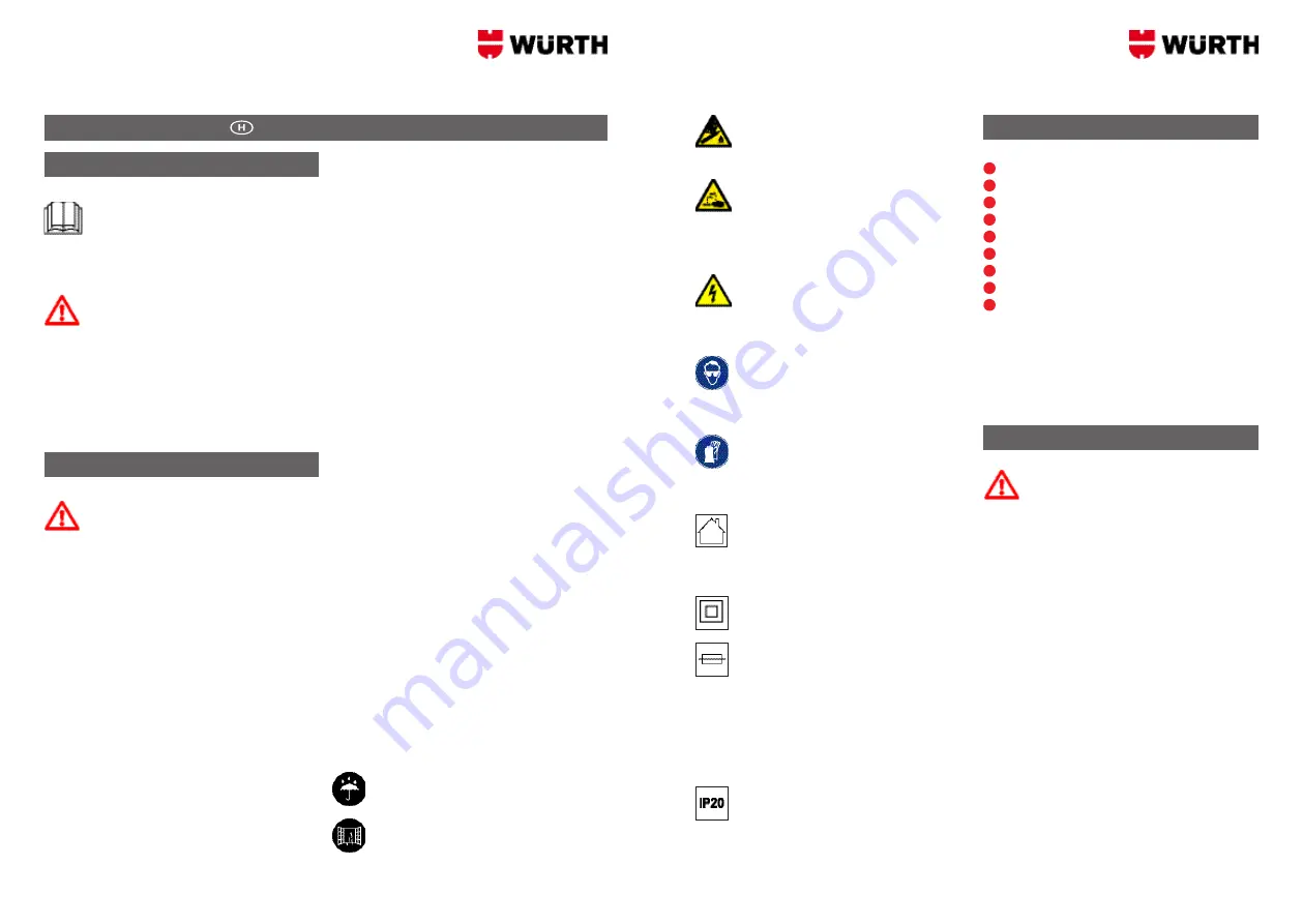 Würth 0510 955 900 Operation Manual Download Page 43