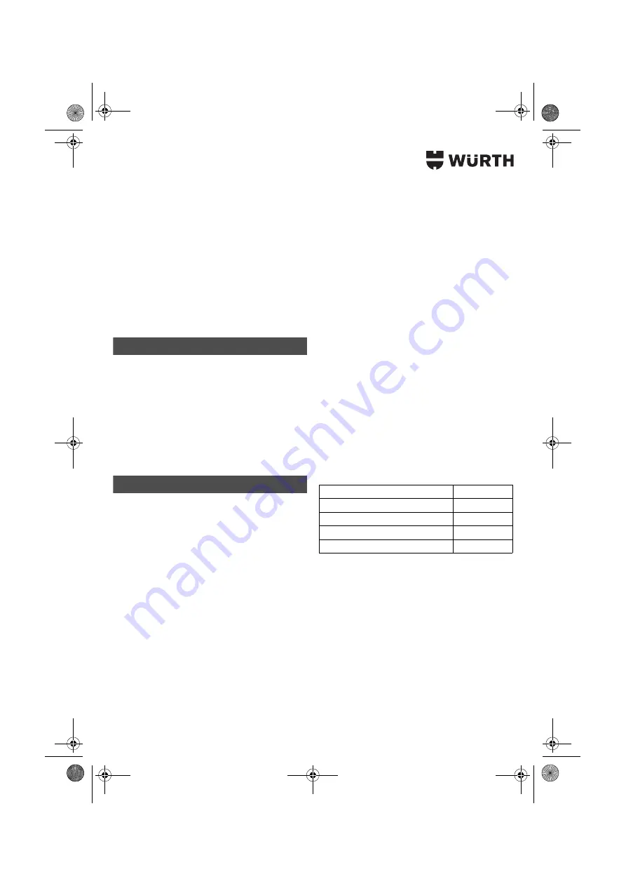 Würth 0700 622 X Translation Of The Original Operating Instructions Download Page 9