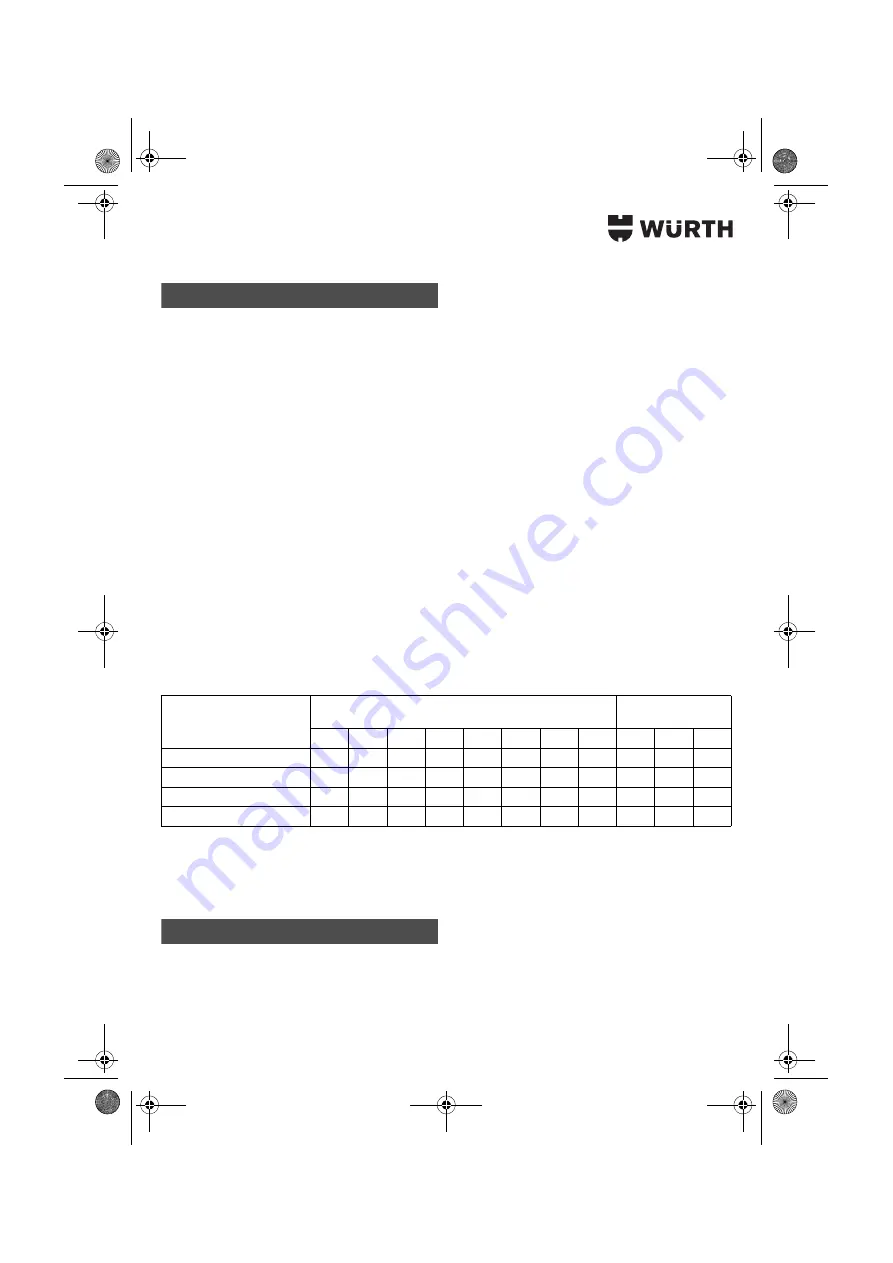 Würth 0700 622 X Translation Of The Original Operating Instructions Download Page 10