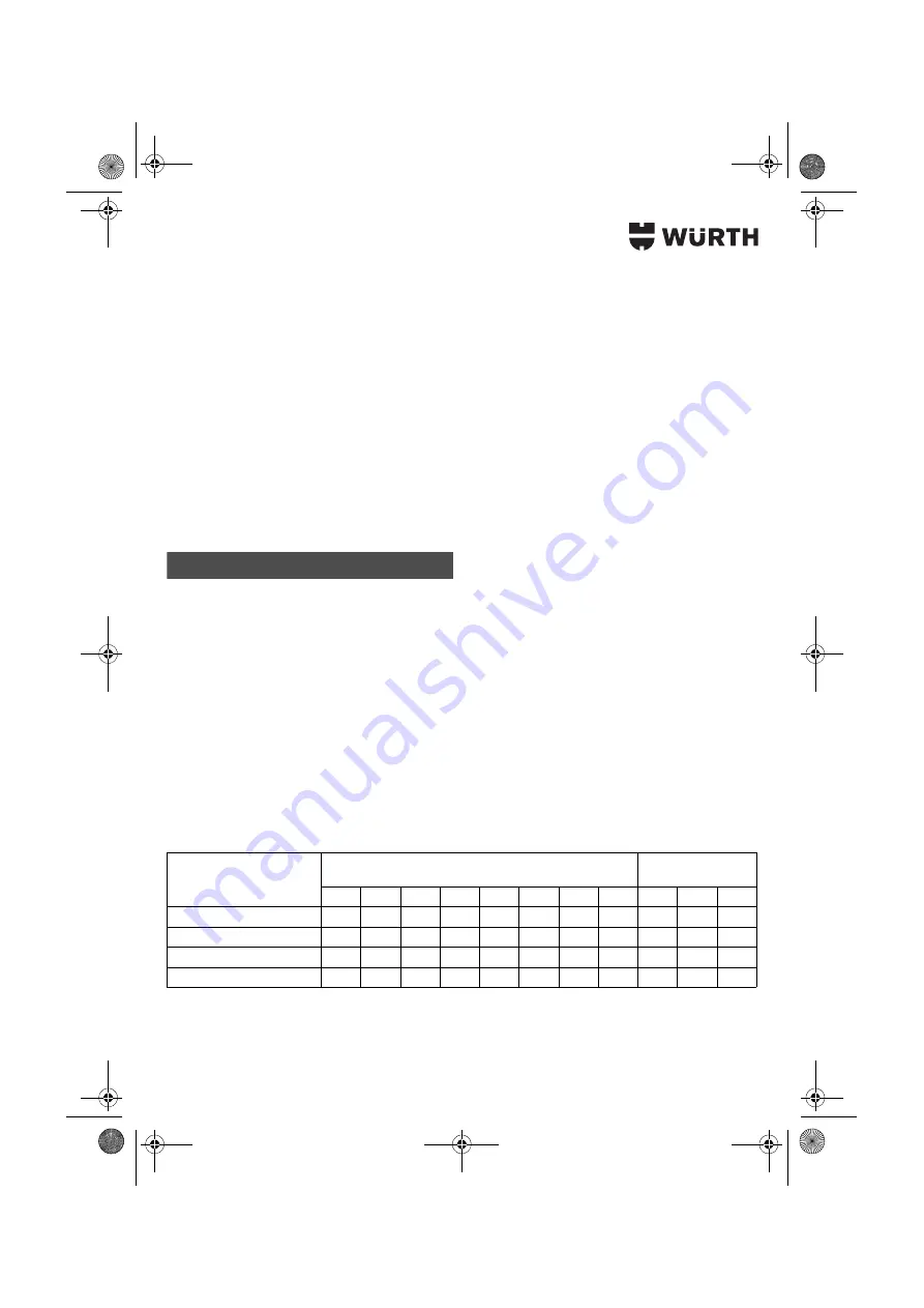 Würth 0700 622 X Translation Of The Original Operating Instructions Download Page 46