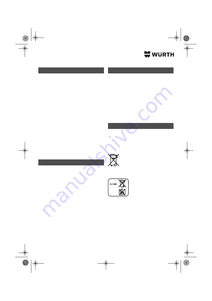 Würth 0700 622 X Translation Of The Original Operating Instructions Download Page 54