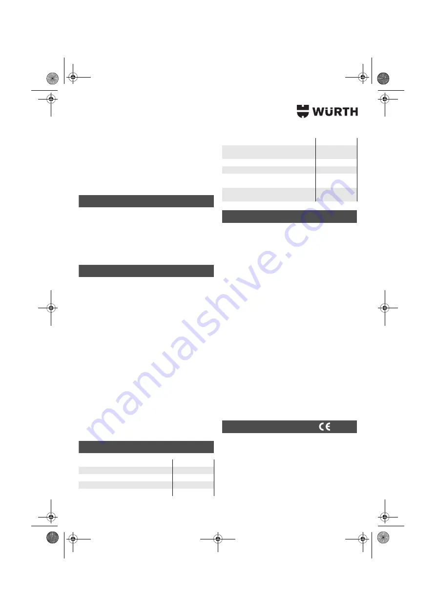 Würth 0700 622 X Translation Of The Original Operating Instructions Download Page 63