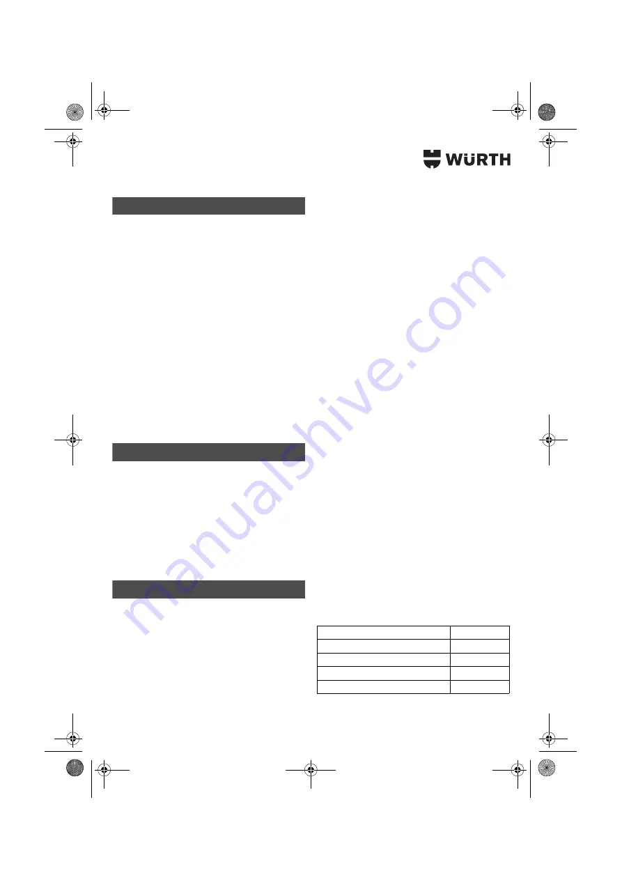 Würth 0700 622 X Скачать руководство пользователя страница 105