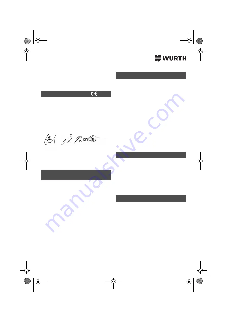 Würth 0700 622 X Translation Of The Original Operating Instructions Download Page 132