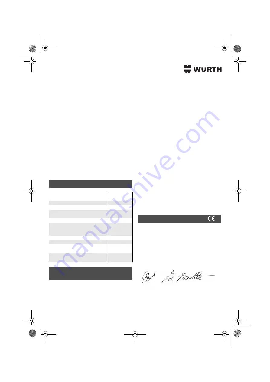 Würth 0700 622 X Скачать руководство пользователя страница 139