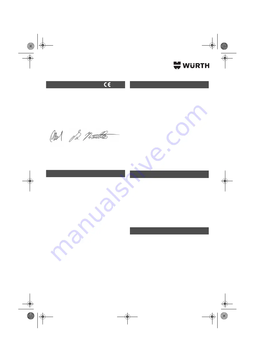 Würth 0700 622 X Translation Of The Original Operating Instructions Download Page 153