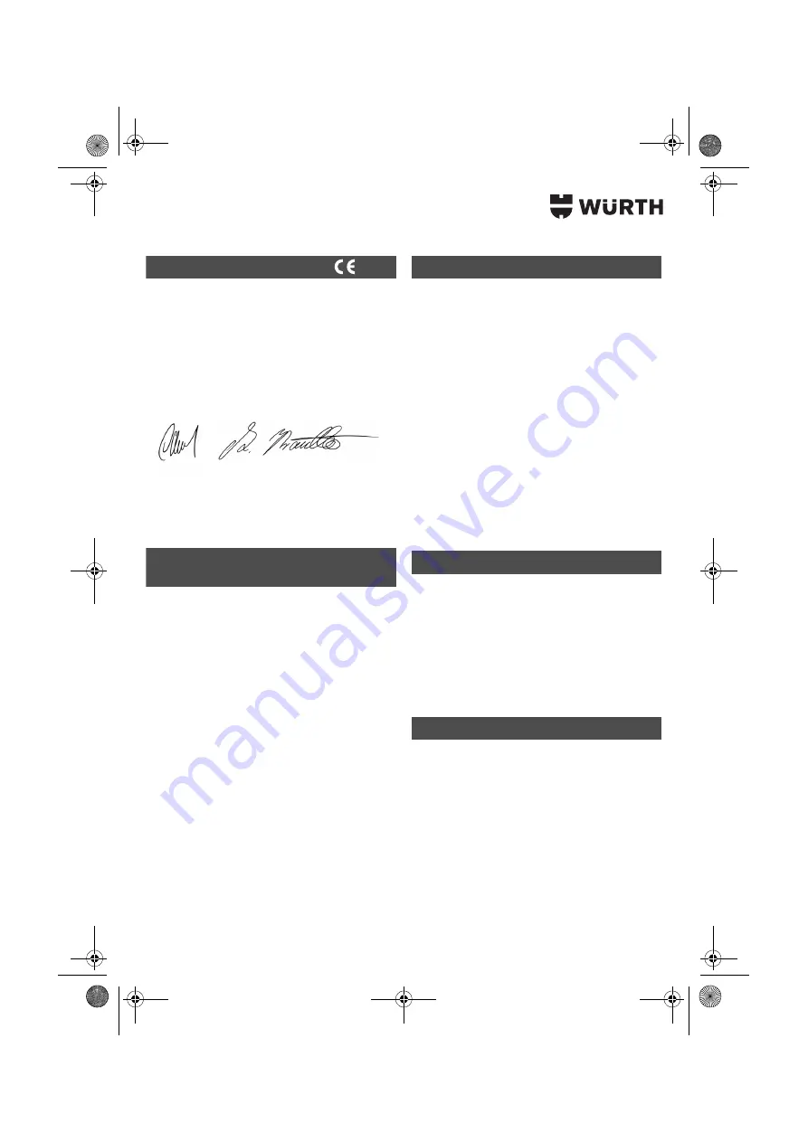 Würth 0700 622 X Translation Of The Original Operating Instructions Download Page 175