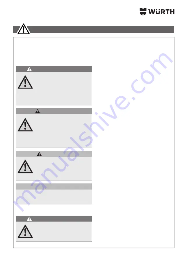 Würth 0701 330 0 Translation Of The Original Operating Instructions Download Page 97