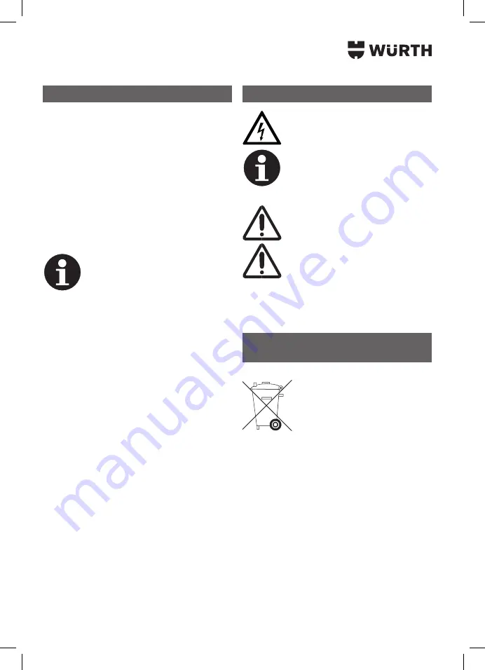 Würth 0702 048 100 Translation Of The Original Operating Instructions Download Page 48