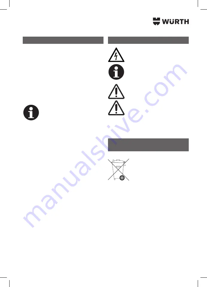 Würth 0702 048 100 Translation Of The Original Operating Instructions Download Page 69