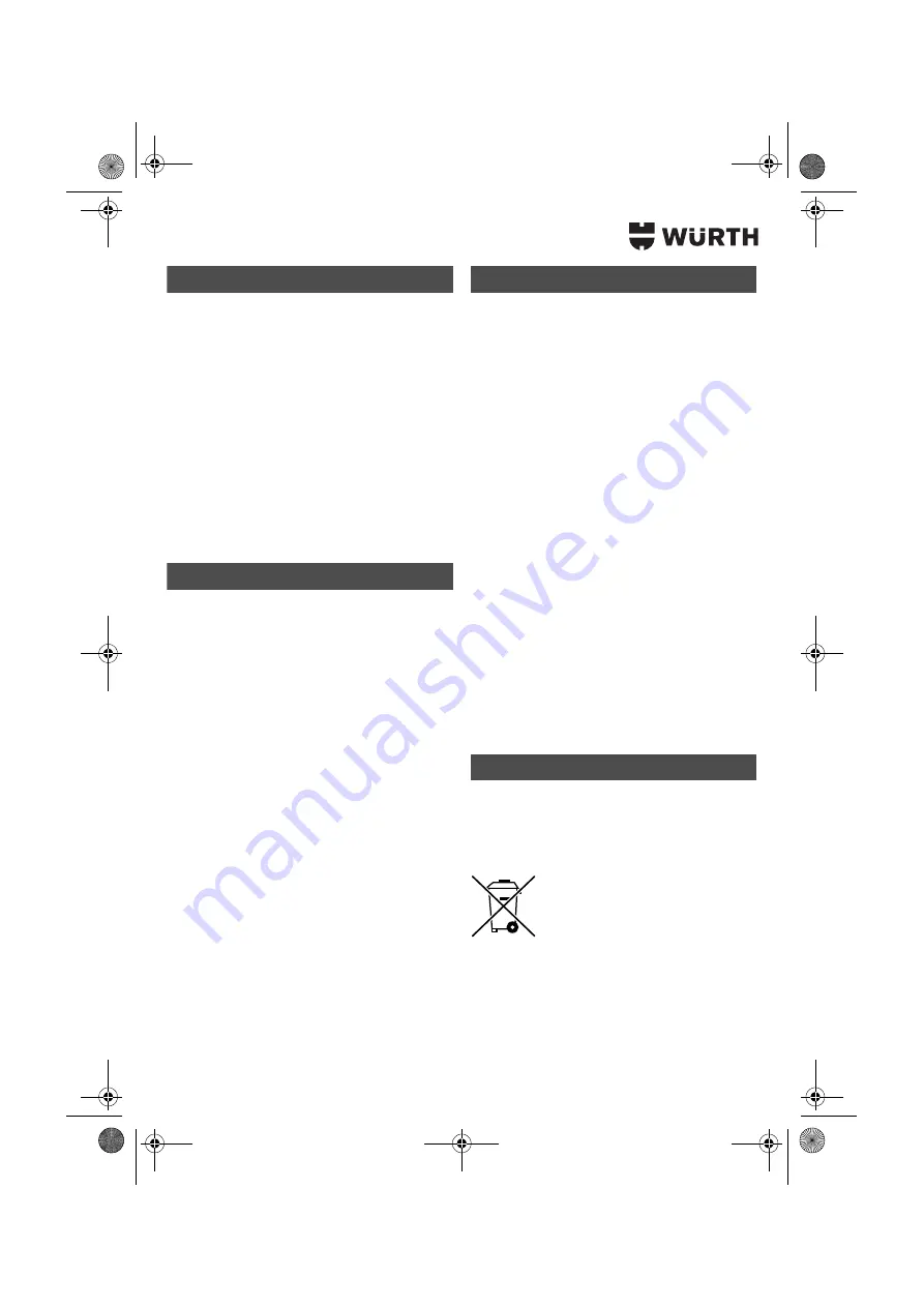 Würth 0702 124 0 Translation Of The Original Operating Instructions Download Page 50