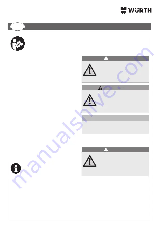 Würth 0715 53 415 Translation Of The Original Operating Instructions Download Page 44