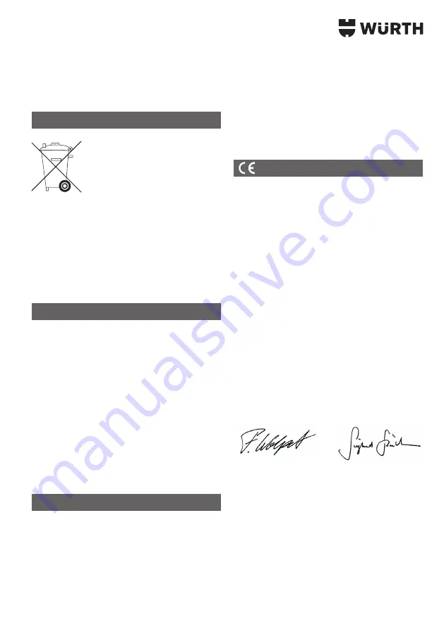 Würth 071553165 Translation Of The Original Operating Instructions Download Page 33