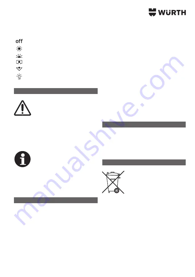 Würth 0827 820 210 Operating Instructions Manual Download Page 7