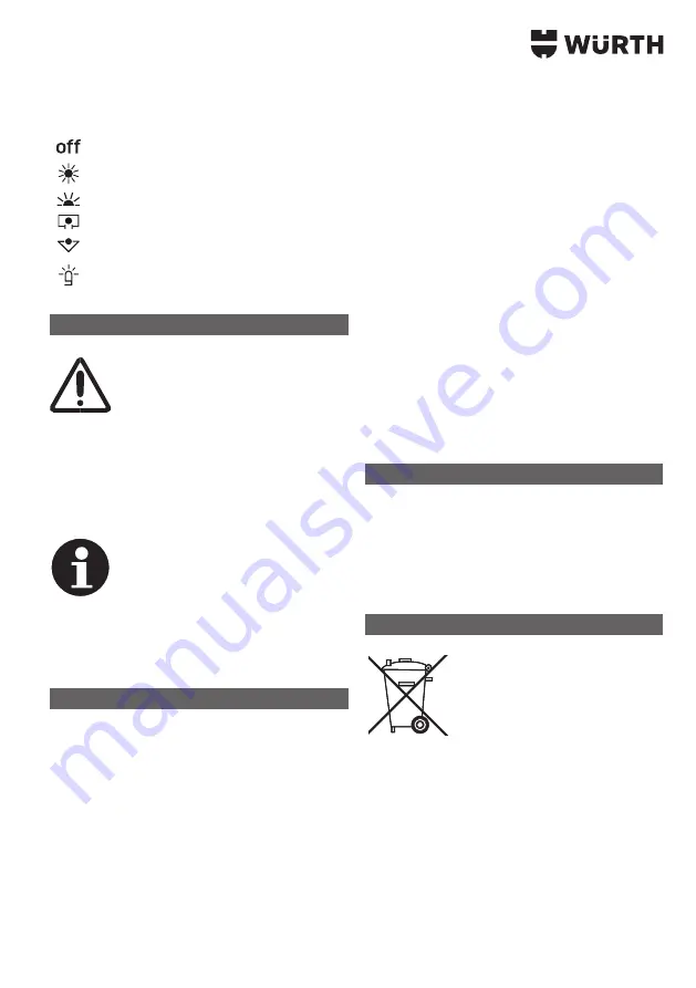 Würth 0827 820 210 Operating Instructions Manual Download Page 23