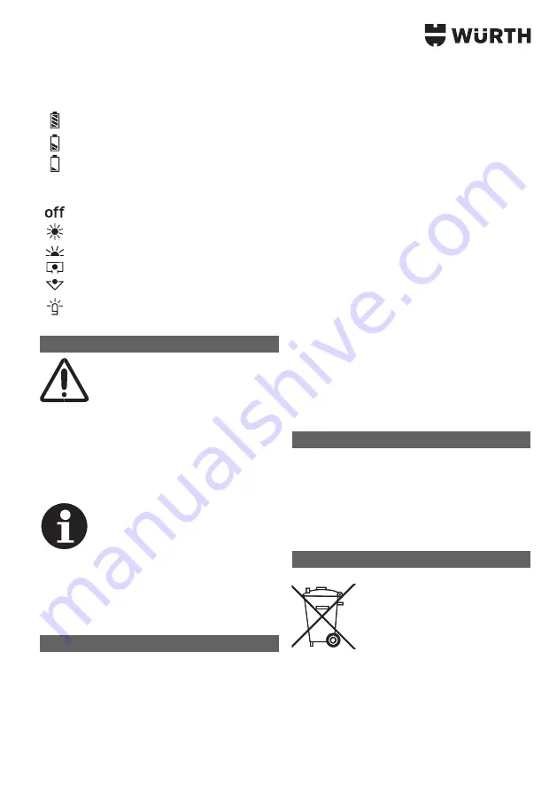 Würth 0827 820 210 Operating Instructions Manual Download Page 47