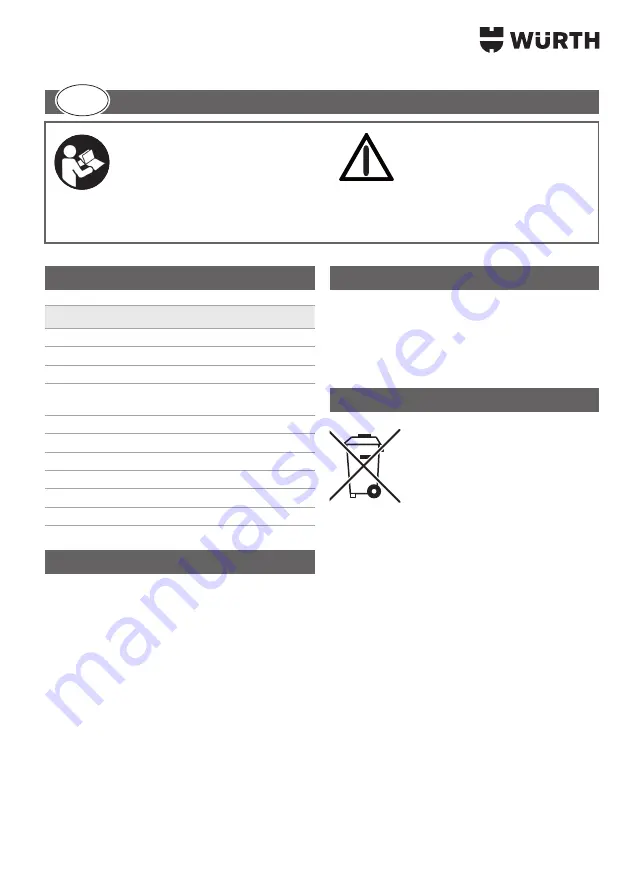 Würth 0827 940 111 Скачать руководство пользователя страница 13