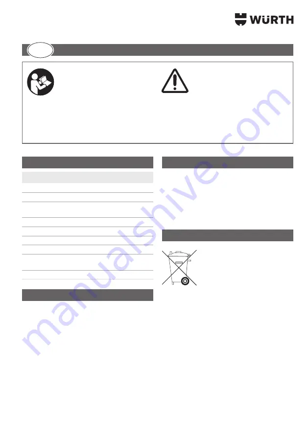 Würth 0827 940 114 Translation Of The Original Operating Instructions Download Page 5