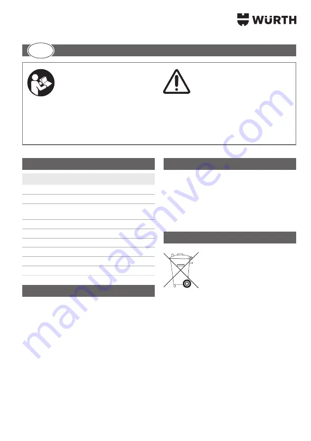 Würth 0827 940 114 Translation Of The Original Operating Instructions Download Page 15