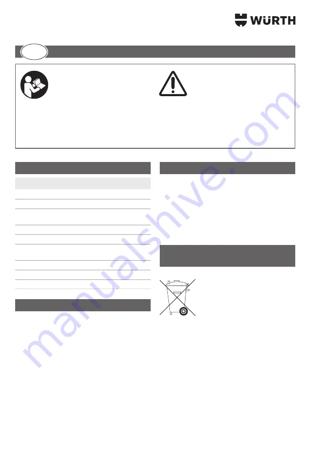 Würth 0827 940 114 Translation Of The Original Operating Instructions Download Page 24