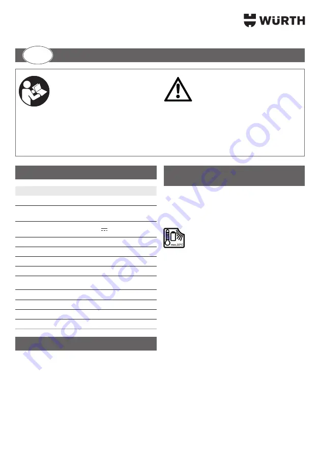 Würth 0827 940 370 Translation Of The Original Operating Instructions Download Page 15