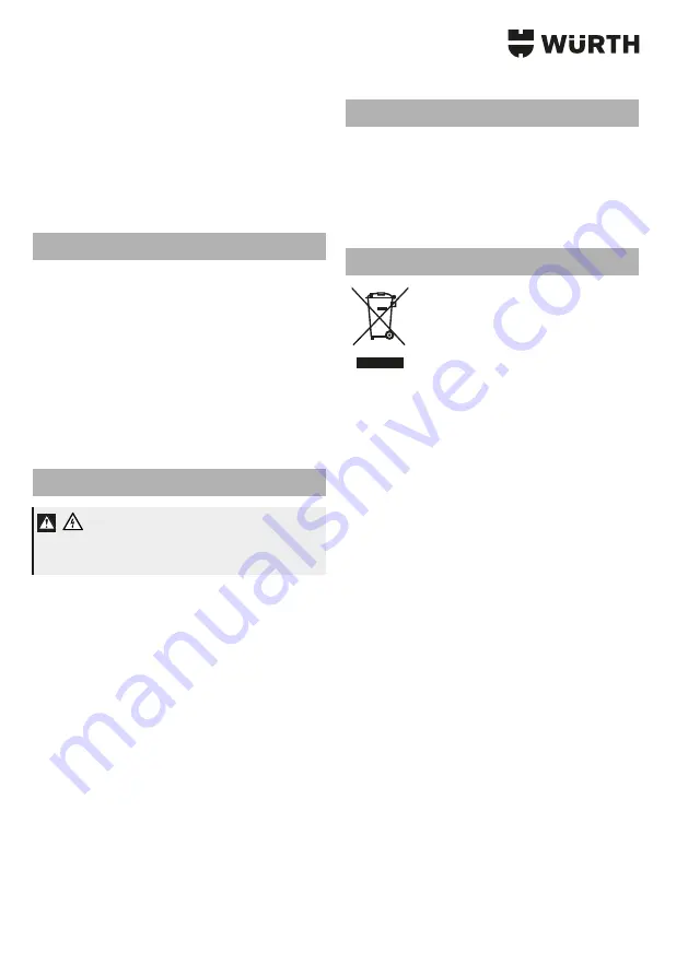 Würth 0827 981 501 Translation Of The Original Operating Instructions Download Page 56