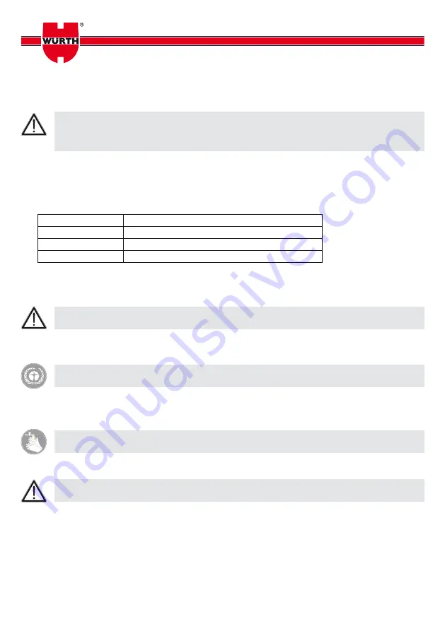 Würth 0891 385 005 Instructions For Use Manual Download Page 52