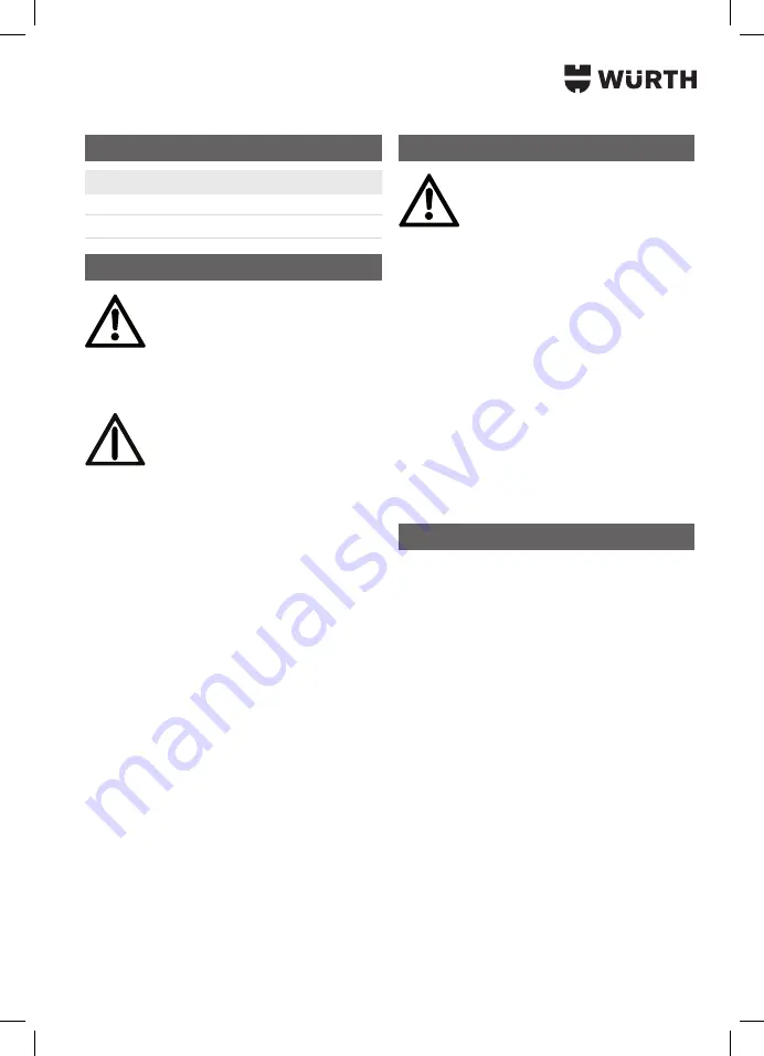 Würth 0891 385 020 Translation Of The Original Operating Instructions Download Page 41