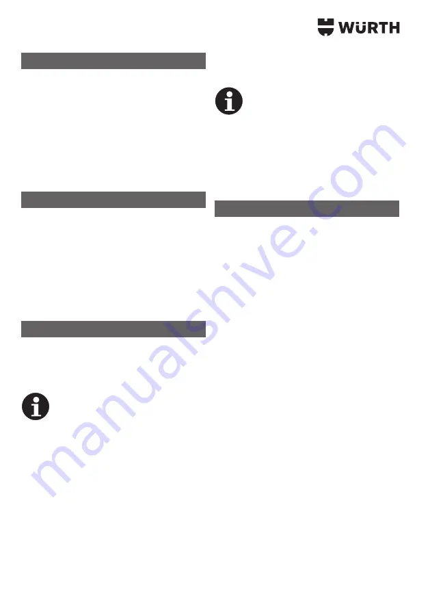 Würth ESF 500-E Universal Operating Instructions Manual Download Page 16