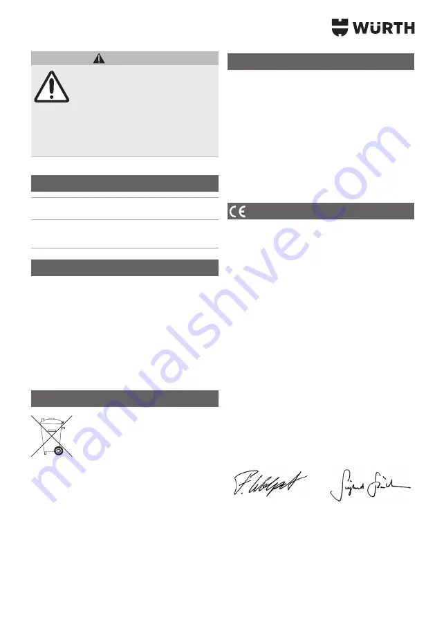 Würth ESF 500-E Universal Operating Instructions Manual Download Page 19