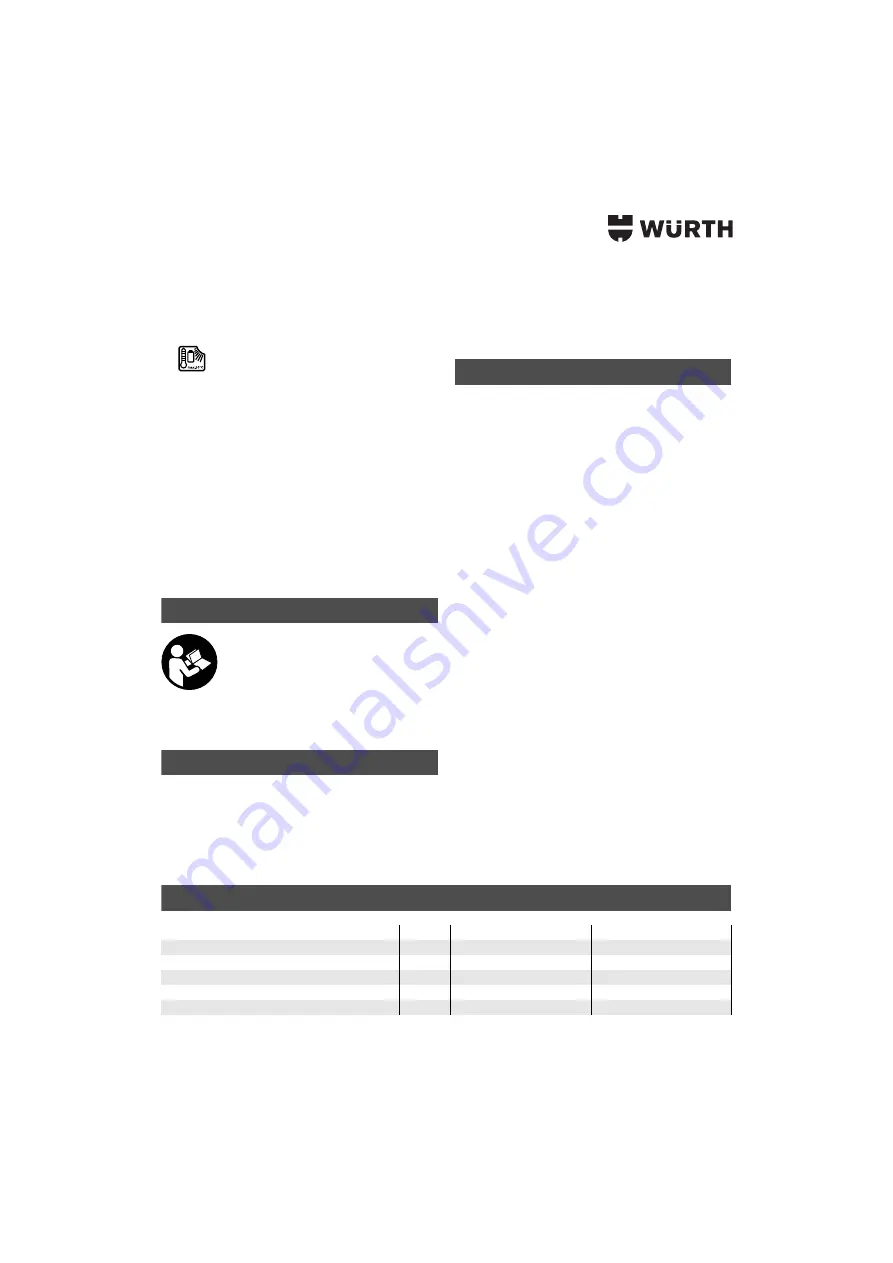 Würth EWS 18-A Translation Of The Original Operating Instructions Download Page 104