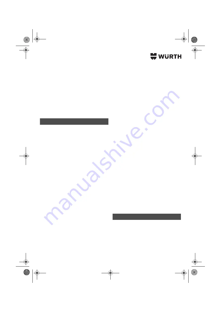 Würth HKS 18-A Translation Of The Original Operating Instructions Download Page 44