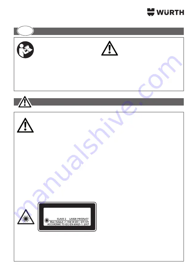 Würth RL1-18 Translation Of The Original Operating Instructions Download Page 15