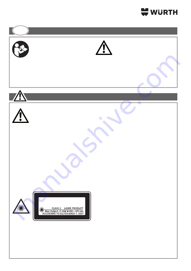 Würth RL1-18 Translation Of The Original Operating Instructions Download Page 20