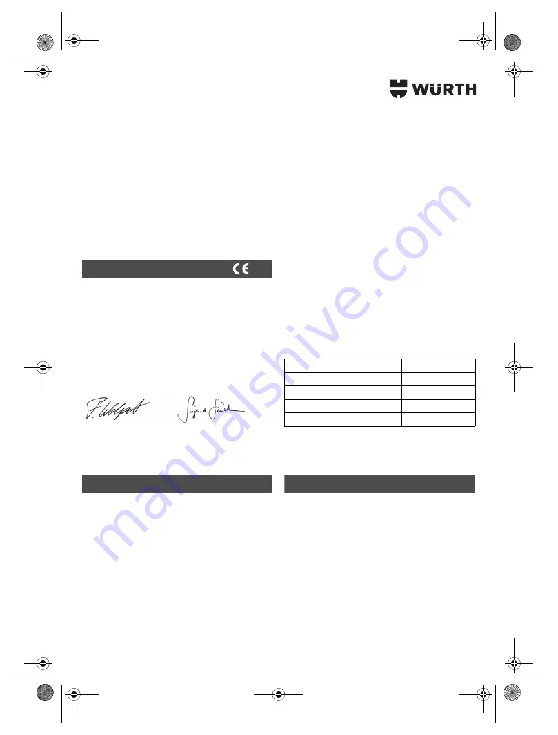 Würth SBS 12-A Translation Of The Original Operating Instructions Download Page 107