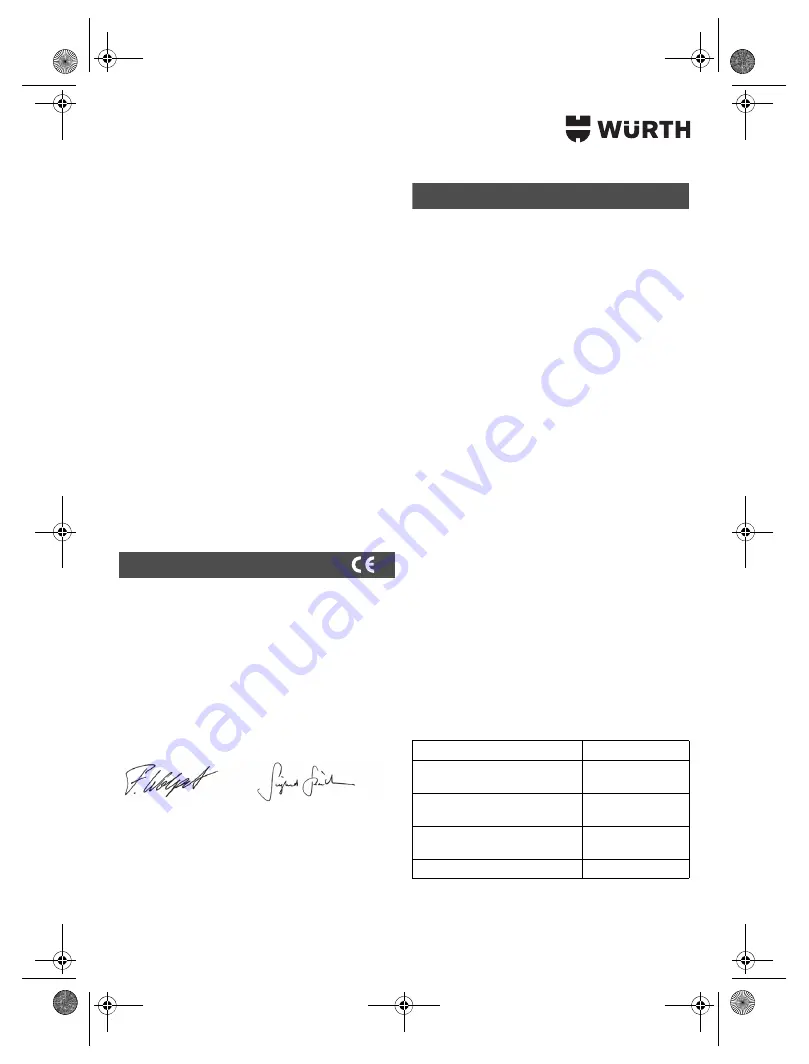 Würth SBS 12-A Translation Of The Original Operating Instructions Download Page 184