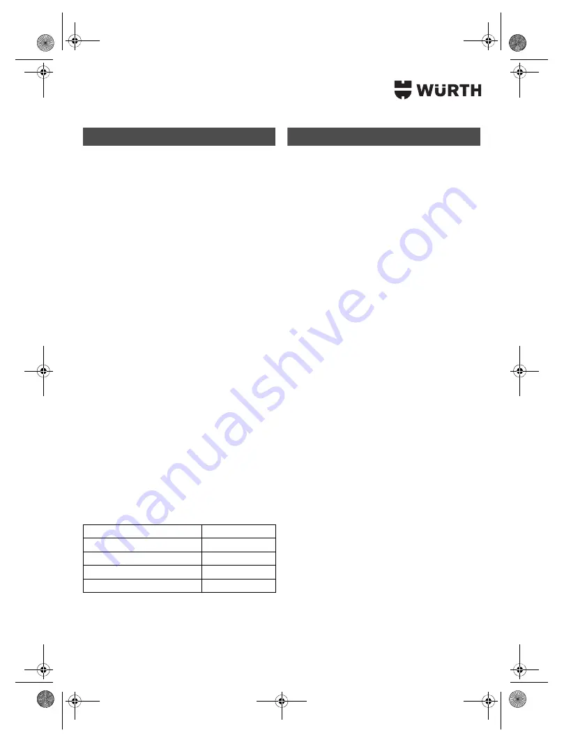 Würth SBS 18-A Translation Of The Original Operating Instructions Download Page 49