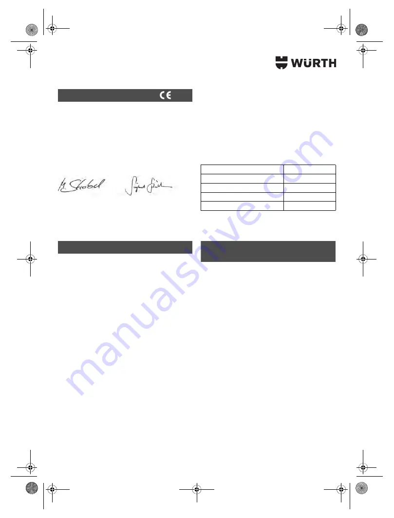 Würth SBS 18-A Translation Of The Original Operating Instructions Download Page 93