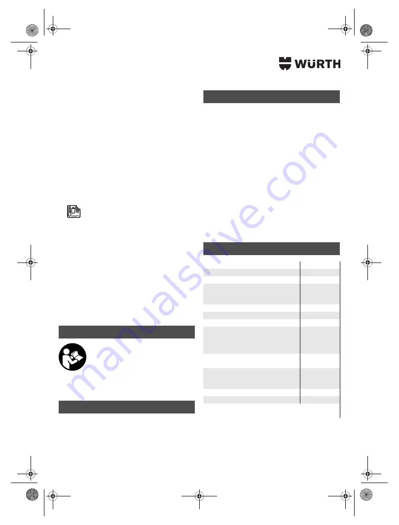 Würth SBS 18-A Translation Of The Original Operating Instructions Download Page 122