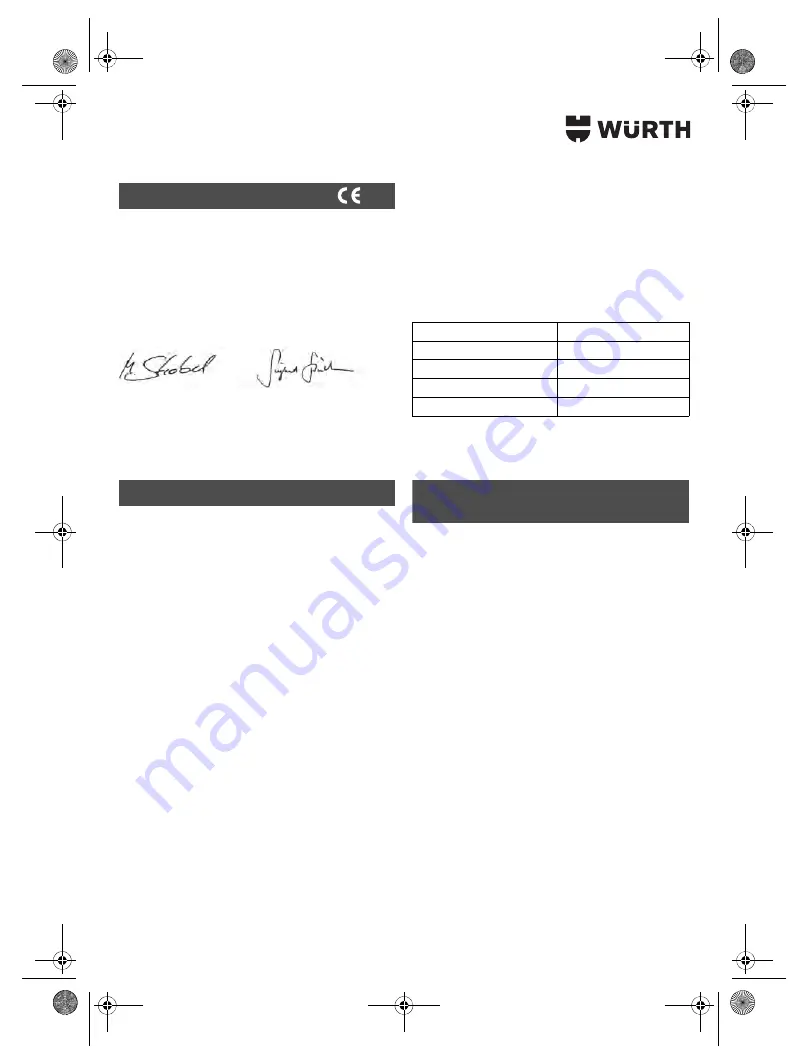 Würth SBS 18-A Translation Of The Original Operating Instructions Download Page 177