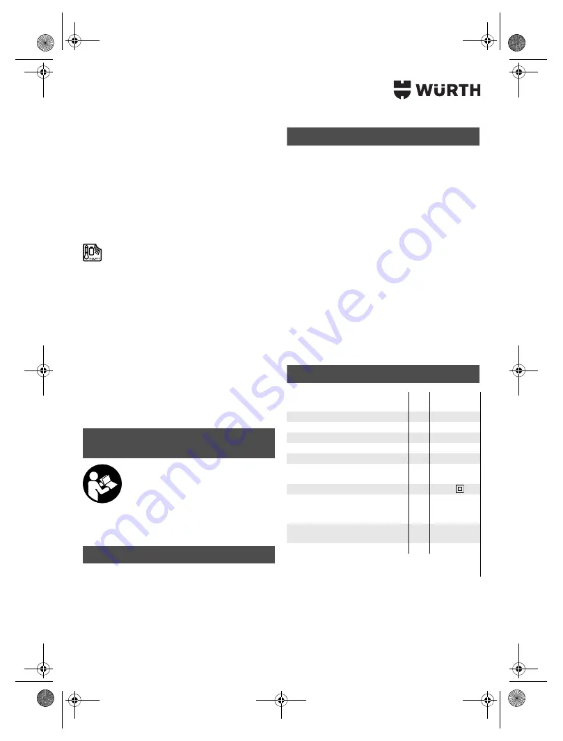 Würth TG 12-A Translation Of The Original Operating Instructions Download Page 223