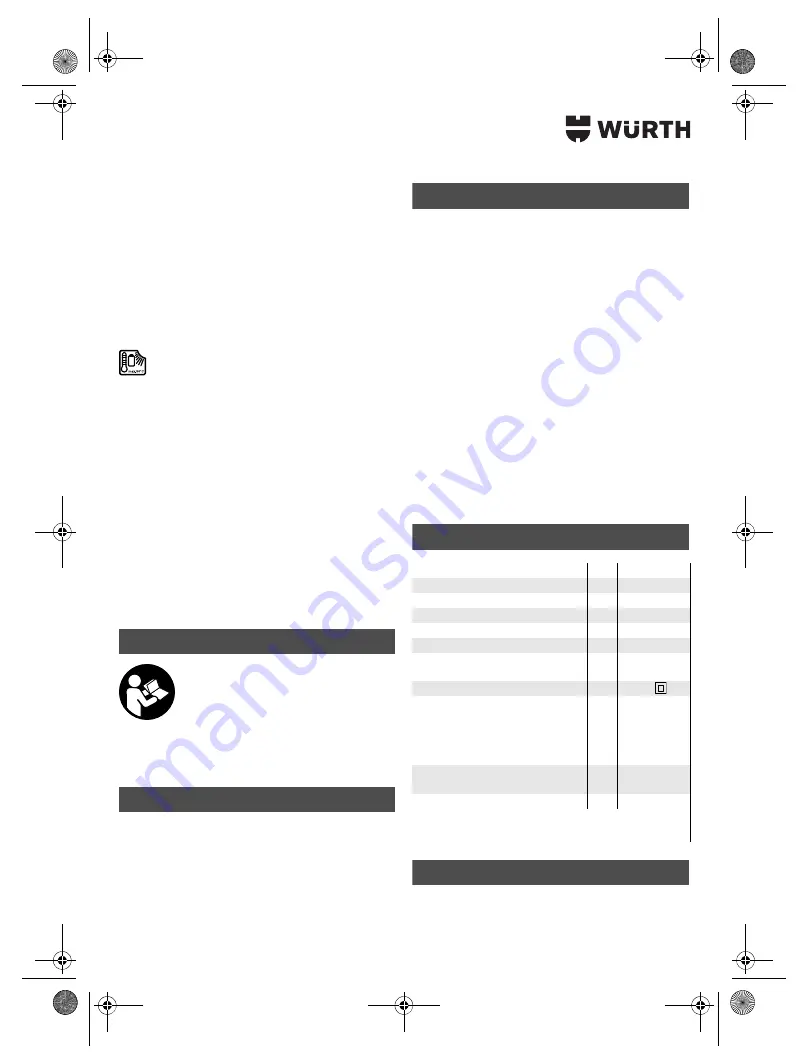 Würth TG 12-A Translation Of The Original Operating Instructions Download Page 255