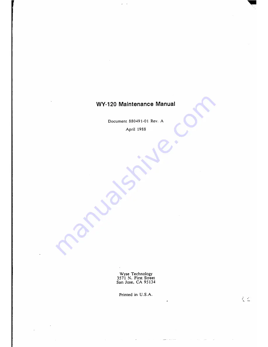 Wyse WY-120 Maintenance Manual Download Page 1